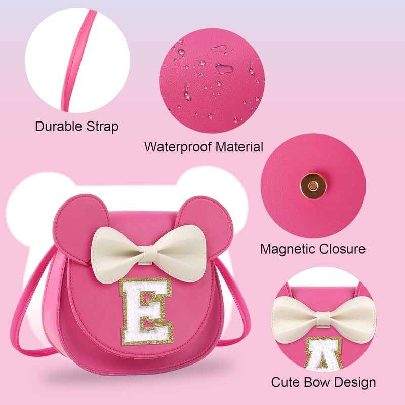Iqimott Toddler Purse Girl Wallet for 2-10 Year Old Birthday Gift, Personalized Kids Little Mouse Ear Bow Crossbody Shoulder Purse - Image 3